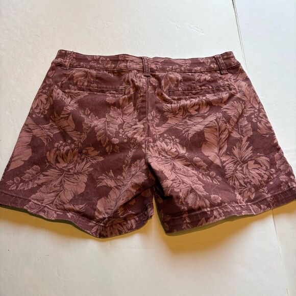 a.n.a. Women's Floral Patterned Twill Chino Shorts Mid Rise Dusty Pink size 2 - Picture 2 of 5